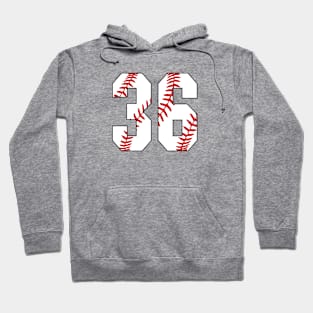 Baseball Number 36 #36 Baseball Shirt Jersey Favorite Player Biggest Fan Hoodie